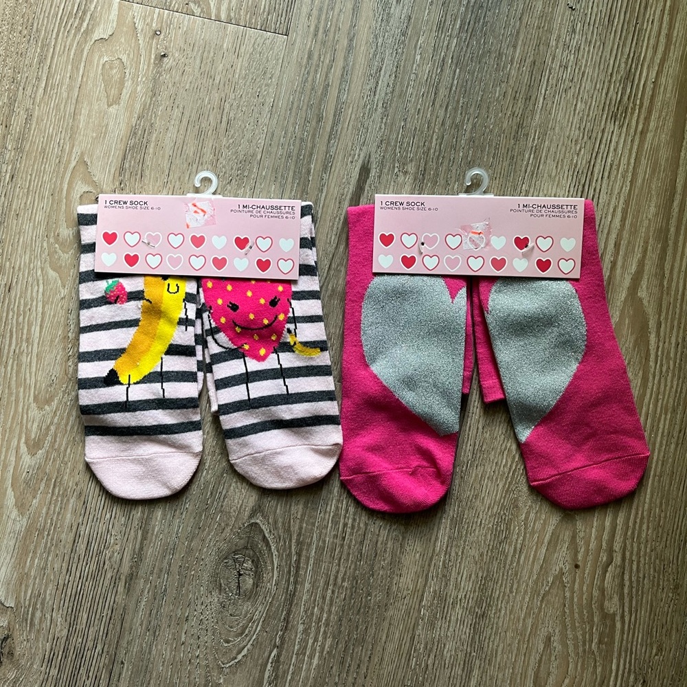 Colorful Women’s Crew Socks Set Valentine Love
